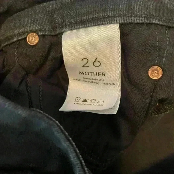 Mother Jeans Womens Size 26 Black The Looker Ankle Fray Raw Hem Guilty as Sin - Picture 9 of 11